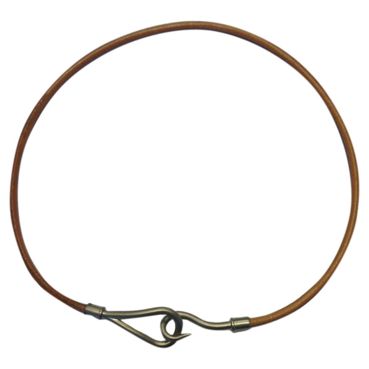 Jumbo leather necklace Hermès Camel in 